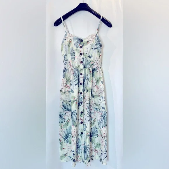 Mid length Hawaiian print dress with pockets - Picture 1 of 1